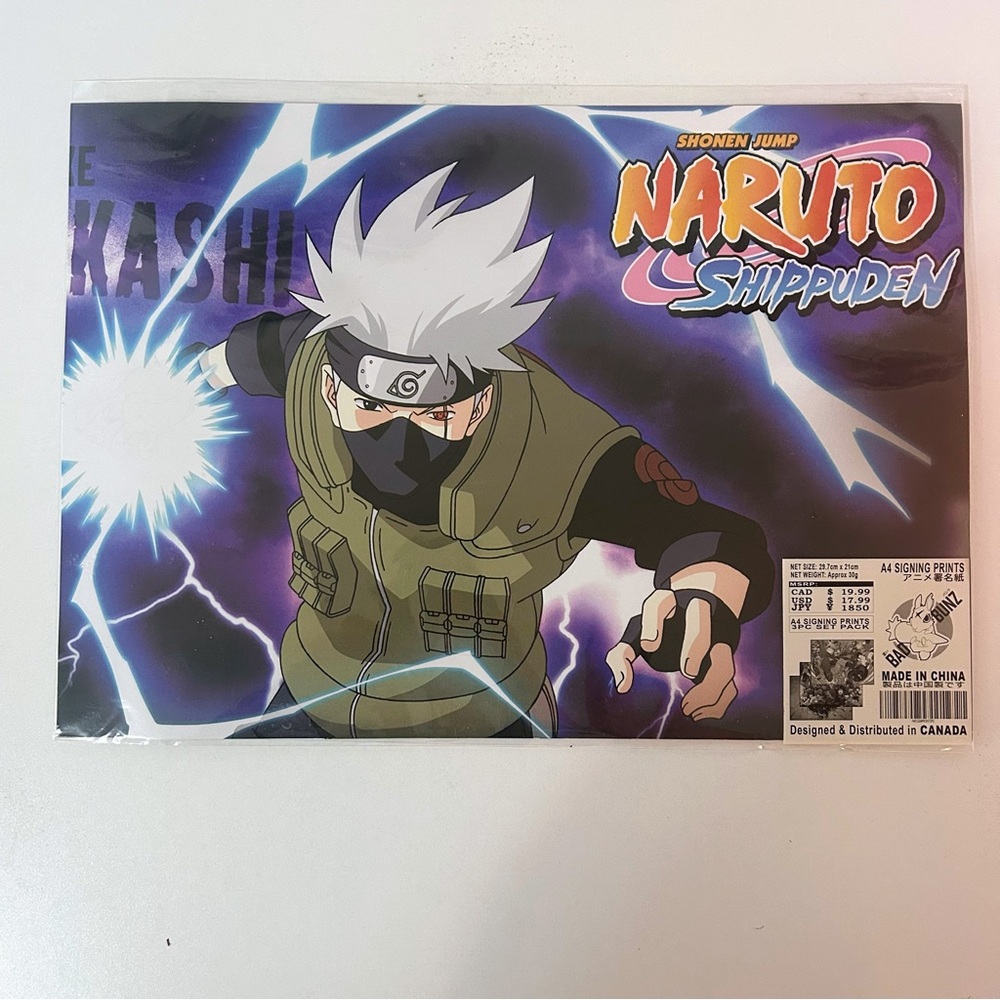 Naruto A4 Signing Prints Set Of 3 - New Sealed
